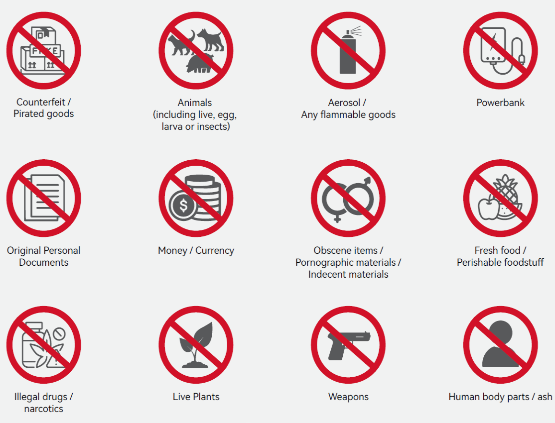 J&T Malaysia International Shipping Prohibited Item
